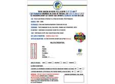 Fiche inscription Stage de foot Juillet 