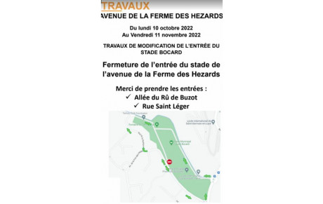 Fermeture stade avenue de la ferme des Hézards 